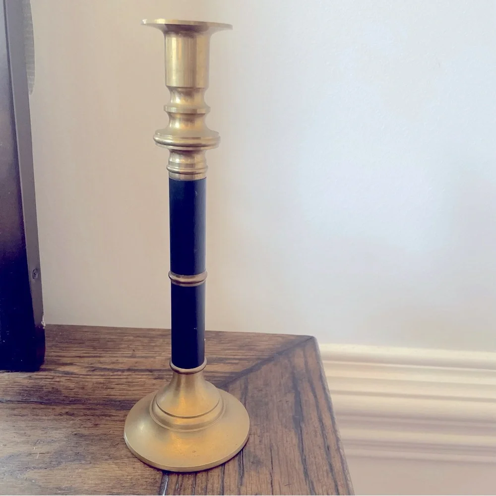 Vintage Brass  Candlestick Holder,  10”H x 3”b